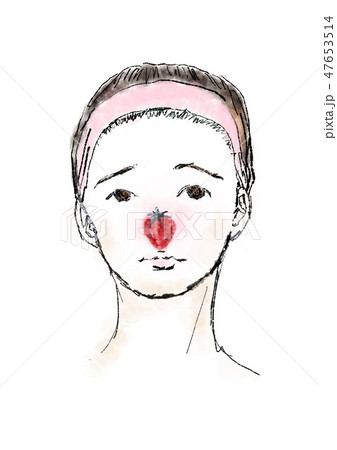 イチゴ鼻 肌荒れ 悩みのイラスト素材