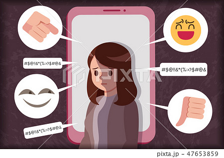sad girl of cyber bulling 47653859