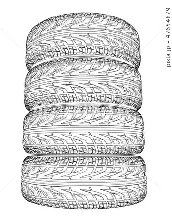 Car tires concept. Vector rendering of 3d 47654879