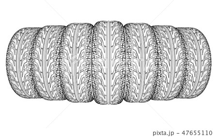 Car tires concept. Vector rendering of 3d 47655110