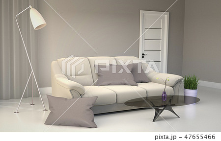 Living Room Interior Scandinavian style. 3D render 47655466