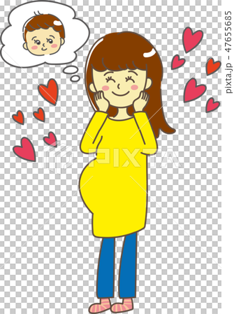 息子を想う妊婦さん 息子を想う妊婦さん 47655685