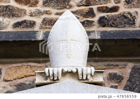Symbols of bishop, mitre, gloves and book, Symbols of bishop, mitre, gloves and book, 47656559