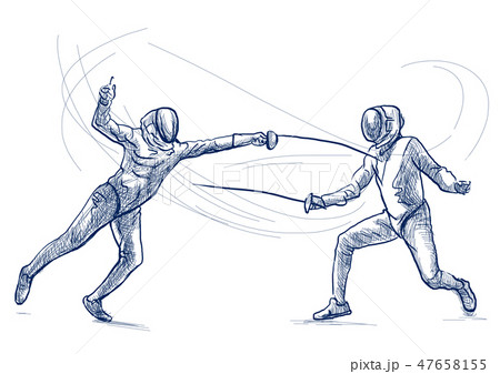 Fencing - An hand drawn illustration. Freehand. 47658155