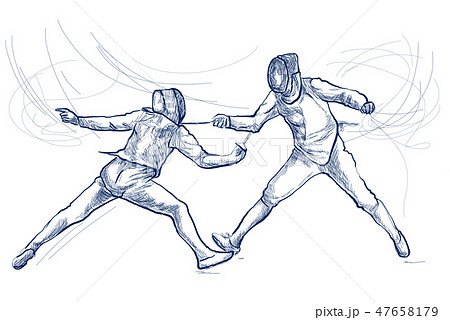 Fencing An Hand Drawn Illustration Freehand のイラスト素材