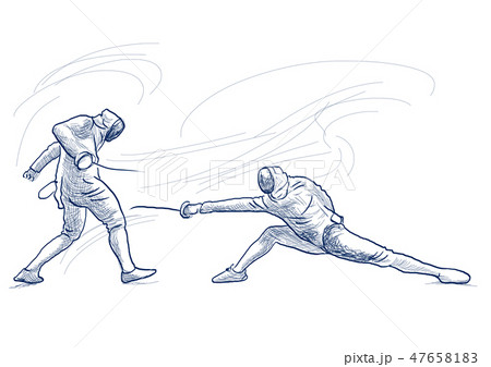 Fencing An Hand Drawn Illustration Freehand のイラスト素材