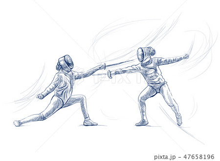 Fencing - An hand drawn illustration. Freehand. 47658196
