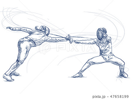 Fencing - An hand drawn illustration. Freehand. 47658199