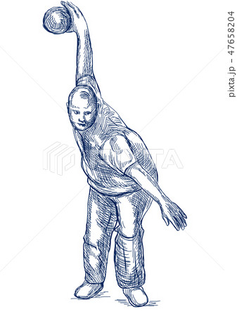Bowling - An hand drawn illustration. Freehand. Bowling - An hand drawn illustration. Freehand. 47658204