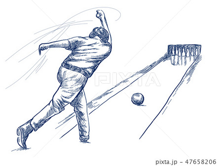 Bowling - An hand drawn illustration. Freehand. Bowling - An hand drawn illustration. Freehand. 47658206