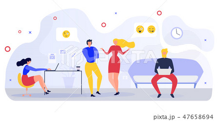 Business People Office Communication Flat Vector 47658694