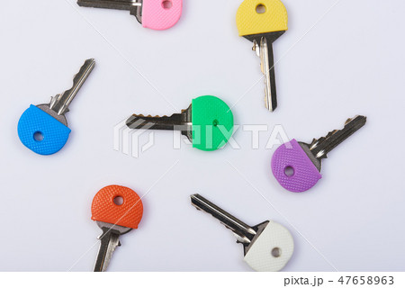 Metal colorful key background 47658963