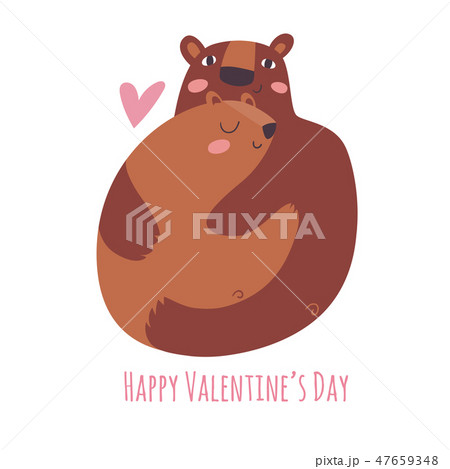 Vector flat style illustration with love and bears 47659348