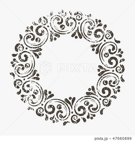 Elegant hand drawn retro floral frame 47660899