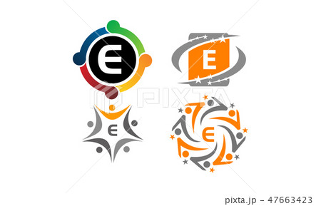 Logotype E Modern Template Set 47663423
