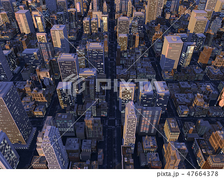 都会の夜景 都市 高層ビル群 ｃｇ イラストのイラスト素材