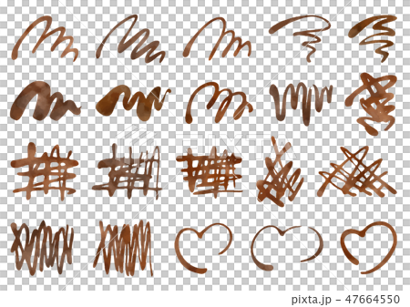 Hand-painted chocolate style line - Stock Illustration [47664550] - PIXTA