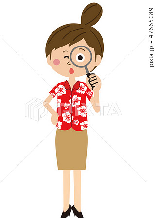 ポップな旅行代理店の女性が注目のイラスト素材