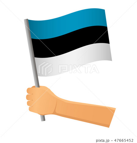 Estonia flag in hand 47665452