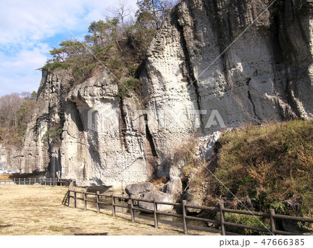 大谷景観公園の岩壁の写真素材