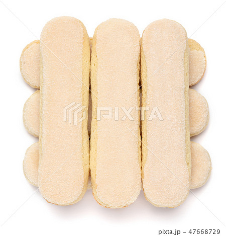 Traditional Italian Savoiardi ladyfingers Biscuits on White Background Traditional Italian Savoiardi ladyfingers Biscuits on White Background 47668729