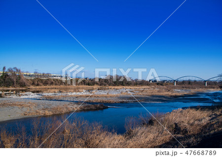 鶯の瀬公園付近の荒川　深谷市畠山 47668789