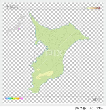 千葉県の地図（等高線・色分け） 47669962