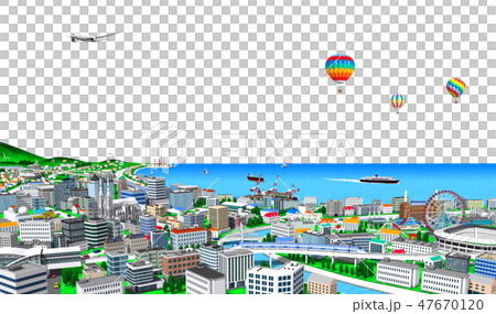 Townscape + ocean _ transparent Townscape + ocean _ transparent 47670120