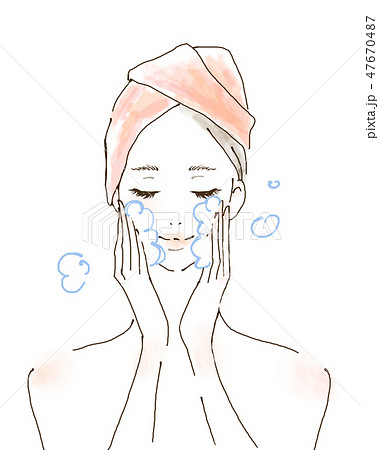 洗顔 クレンジング 化粧を落とす女性 美容 洗顔 クレンジング 化粧を落とす女性 美容 47670487