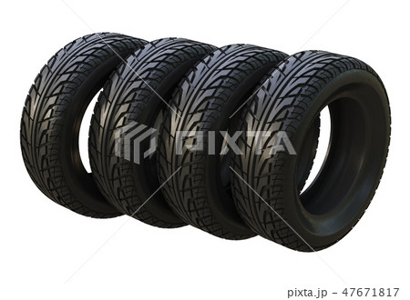 Group black tires, isolated Group black tires, isolated 47671817