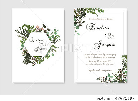 Set for wedding invitation, greeting card, save Set for wedding invitation, greeting card, save 47671997