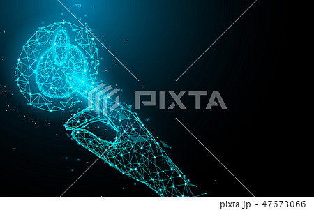 Finger Touching Power Buttonのイラスト素材