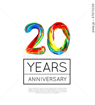 20th Anniversary, congratulation for company or person on white background. Vector 20th Anniversary, congratulation for company or person on white background. Vector 47673336