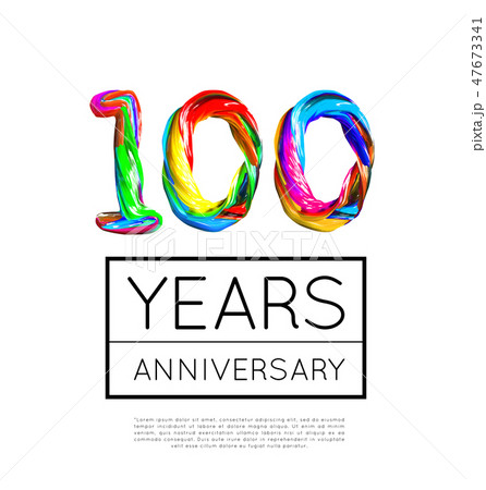 100th Anniversary, congratulation for company or person on white background. Vector 100th Anniversary, congratulation for company or person on white background. Vector 47673341