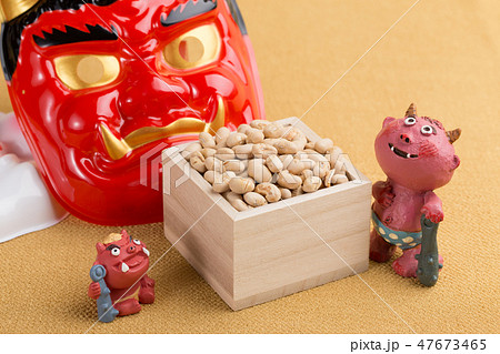 節分イメージ（煎り大豆） 47673465