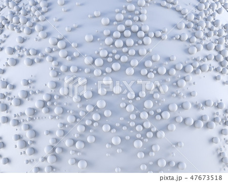 Abstract background with a lot of spheres with random scale on the white plane. 3d render 47673518