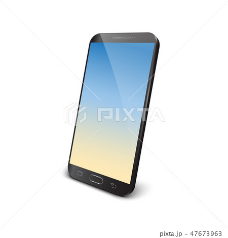 Modern realistic perspective black smartphone. 47673963