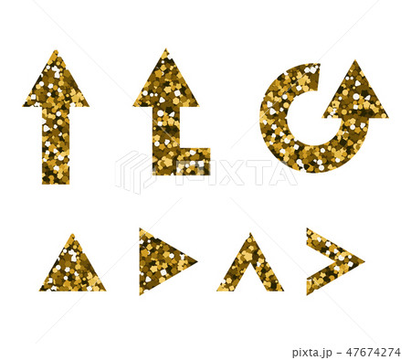 Set of Golden shiny arrows. 47674274