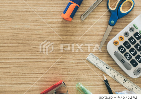 Stationery put on desk 47675242