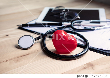 Stethoscope with clipboard and digital tablet Stethoscope with clipboard and digital tablet 47676928