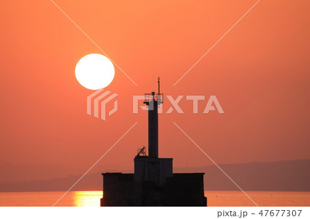 大牟田市 三池港 夕景、 大牟田市 三池港 夕景、 47677307