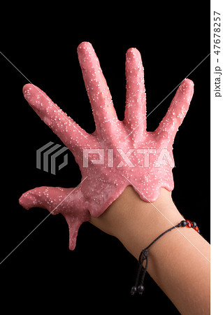 Toy slime on a black background. Toy slime on a black background. 47678257