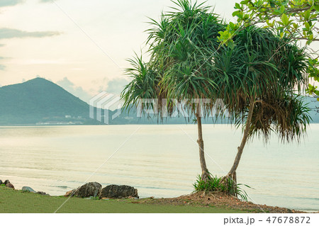 Sunrise on the tropical beach in Thailand coast 47678872