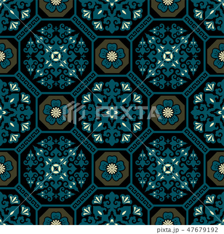 Seamless traditional asian ornamental motive, japanese, chinese or korean and more. Geometric Seamless traditional asian ornamental motive, japanese, chinese or korean and more. Geometric 47679192