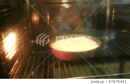 Homemade cooking. Pie baked in the oven, blur. 47679461