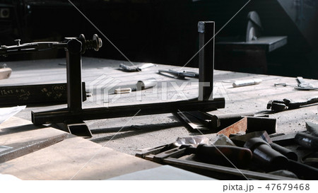 Place to work in a locksmith workshop. 47679468