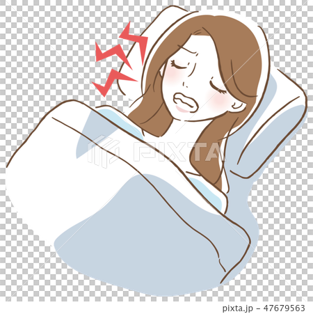 歯ぎしりする女性 イラスト 47679563
