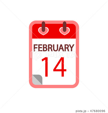 Calendar 14 february. Valentines Day Feb 14th. Icon vector flat Calendar 14 february. Valentines Day Feb 14th. Icon vector flat 47680096