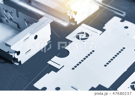 The sheet metal work pieces. The sheet metal work pieces. 47680237