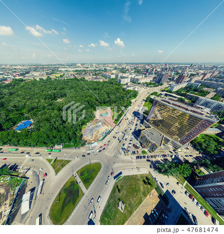 Aerial city view. Urban landscape. Copter shot. Panoramic image. 47681474